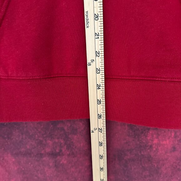 AEROPOSTALE MEN'S AERO LOGO POPOVER HOODIE IN RED FLEECE FABRIC, SIZE S (SMALL) - Picture 7 of 10